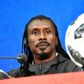 Senegal coach Aliou Cisse talks to the press in Moscow