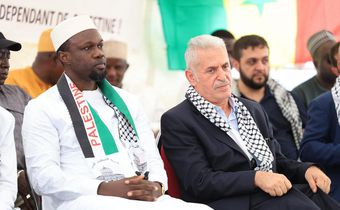 ousmane sonko à la manifestation Palestine