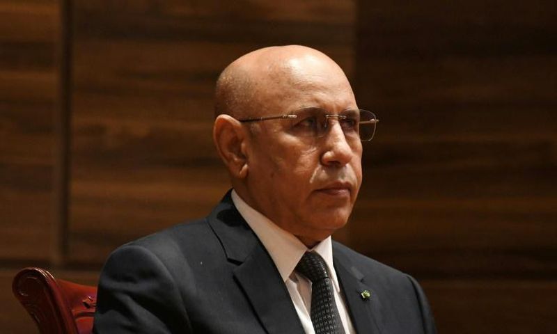 Mauritanian President Mohamed Ould Cheikh El Ghazouani at his swearing-in ceremony on August 1
