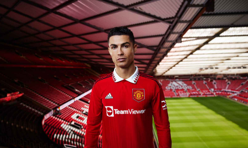 Cristiano Ronaldo models new Manchester United home jersey
