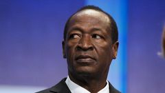 Former President of Burkina Faso, Blaise Compaore, sits on stage to support a commitment to stop poaching of African elephants at the Clinton Global Initiative (CGI) in New York September 26, 2013.