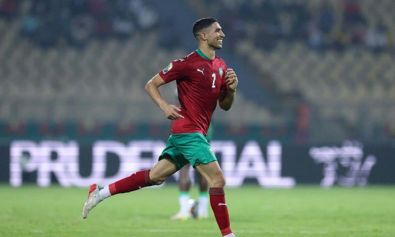 Achraf Hakimi scored his second goal in as many games for Morocco at the Africa Cup of Nations