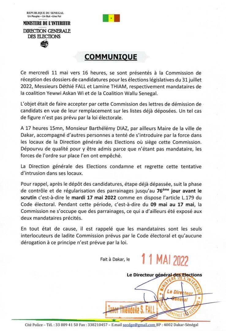 Déclaration DGE