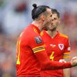 Gareth Bale celebrates the goal against Ukraine