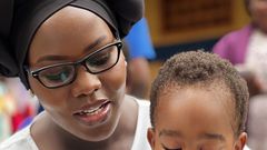 Faridah Nakazibwe with her son