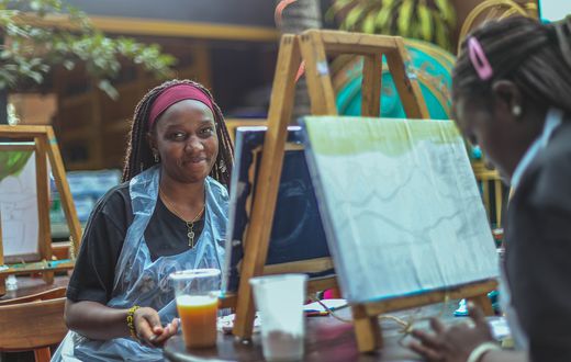 Guests painted at their own pace