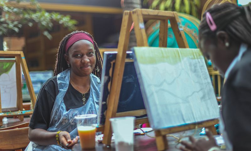 Guests painted at their own pace