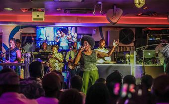 At exactly midnight, the band turned up the ante, with Rachael Magoola taking the lead on vocals.