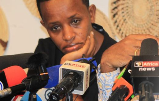 Agather Atuhaire at the press conference in Nairobi