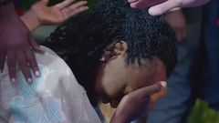 Patience Rwabwogo, President Yoweri Museveni’s daughter was visibly distressed and sobbing uncontrollably at a Benny Hinn crusade in Kampala
