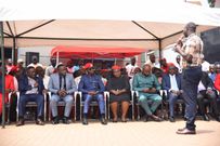 Emuk Benjamen MP Aspirant for Bukedea County 2026-2031 while addressing the NUP top leadership shortly after being unveiled at the NUP Secretariat Wednesday July 30, 2025.