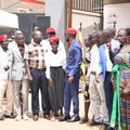 Teso NUP MP Aspirants led by Hon. Julius Ocen MP Aspirant Kapelebyong possing for a photo moment with Hon. Robert Kyagulanyi President NUP.