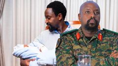 Kyabazinga with the twins and Gen Kainerugaba