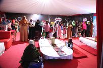 The muslim community during prayers at the Mosque