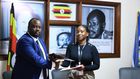 PACEID’s Matthew Bagonza and Masheda Foods Limited’s Sherina Nabakooza Ainembabzi after signing the MoU