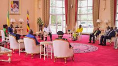 Nguema updated Museveni on the progress of Gabon's transition timetable, including the upcoming referendum.