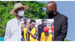 President Museveni, Eddy Kenzo and Phiona Nyamutoro