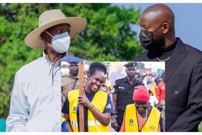 President Museveni, Eddy Kenzo and Phiona Nyamutoro