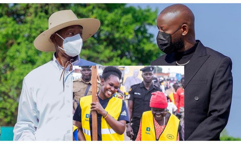 President Museveni, Eddy Kenzo and Phiona Nyamutoro