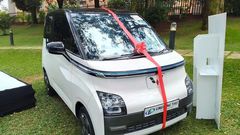 One of the donated electric cars