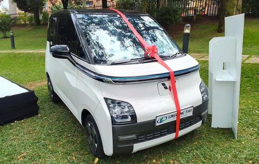 One of the donated electric cars