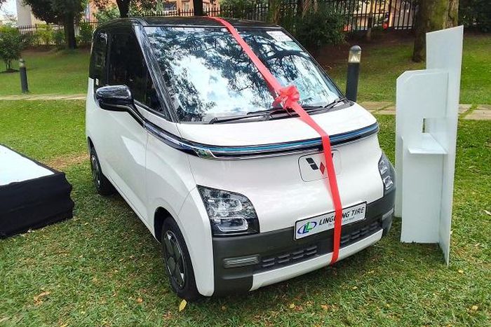 One of the donated electric cars