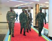 Gen. Muhoozi Kainerugaba touched down at Kigali International Airport earlier today