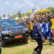 President Museveni arrives at the thanksgiving event