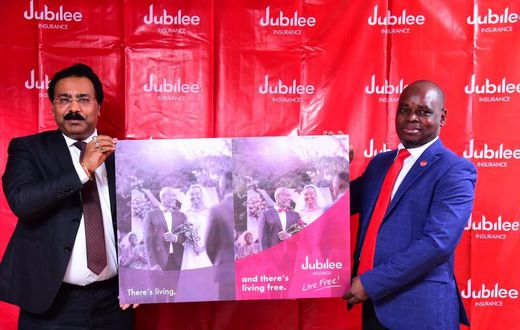 Sumit Guarav, CEO of Jubilee Life Insurance and Dan Musiime, CEO of Jubilee Health Insurance during the campaign launch