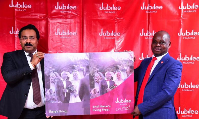 Sumit Guarav, CEO of Jubilee Life Insurance and Dan Musiime, CEO of Jubilee Health Insurance during the campaign launch