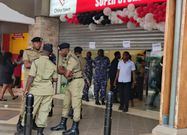 "Closed" signs were placed on the store entrance