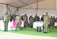 CDF Gen Muhoozi Kainerugaba at the launch of the construction of joint headquarters of UPDF and Ministry of Defence and Veteran Affairs