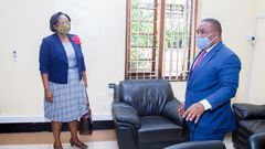 Kampala Lord Mayor Erias Lukwago and KCCA Executive Director Dorothy Kisaka