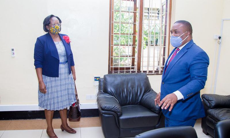 Kampala Lord Mayor Erias Lukwago and KCCA Executive Director Dorothy Kisaka