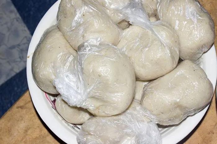 banku wrapped in plastic