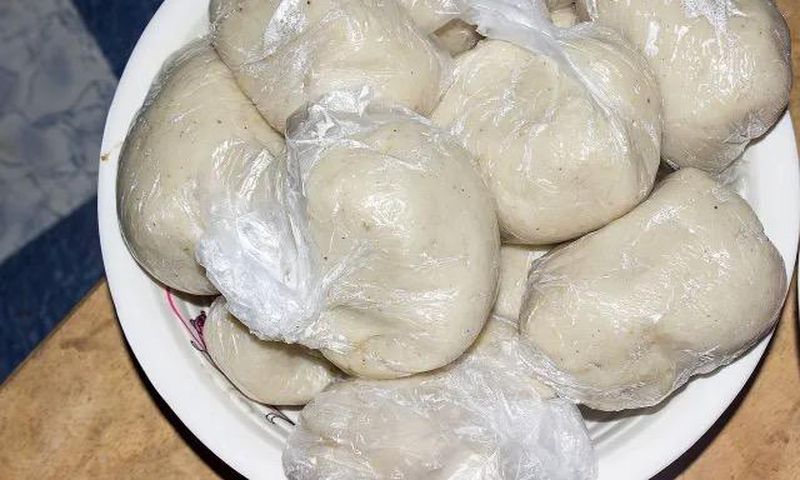 banku wrapped in plastic