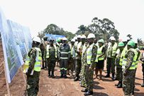 CDF Gen Muhoozi Kainerugaba at the launch of the construction of joint headquarters of UPDF and Ministry of Defence and Veteran Affairs