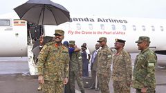 Gen Muhoozi Kainerugaba's arrival in Rwanda