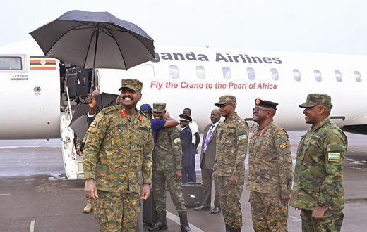 Gen Muhoozi Kainerugaba's arrival in Rwanda