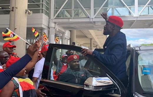 Bobi Wine arrived in Chicago on Friday