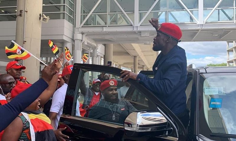Bobi Wine arrived in Chicago on Friday