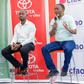 Amos Wekesa, the Rwenzori Marathon Team Lead, Isaac Tegule, Marketing Manager of CFAO Mobility at the press conference