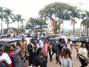 Shoppers were seen reluctantly leaving China Town