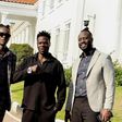 L-R Jose Chameleone, Alien Skin and Bebe Cool at State House Entebbe