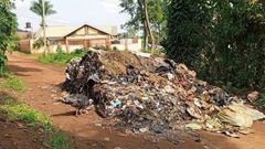 A truckload of garbage dumped in the middle of the road in Kisaasi (courtesy)