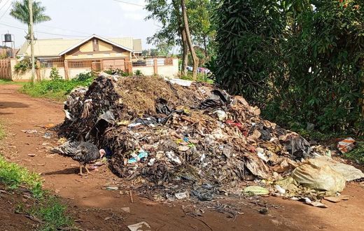 A truckload of garbage dumped in the middle of the road in Kisaasi (courtesy)