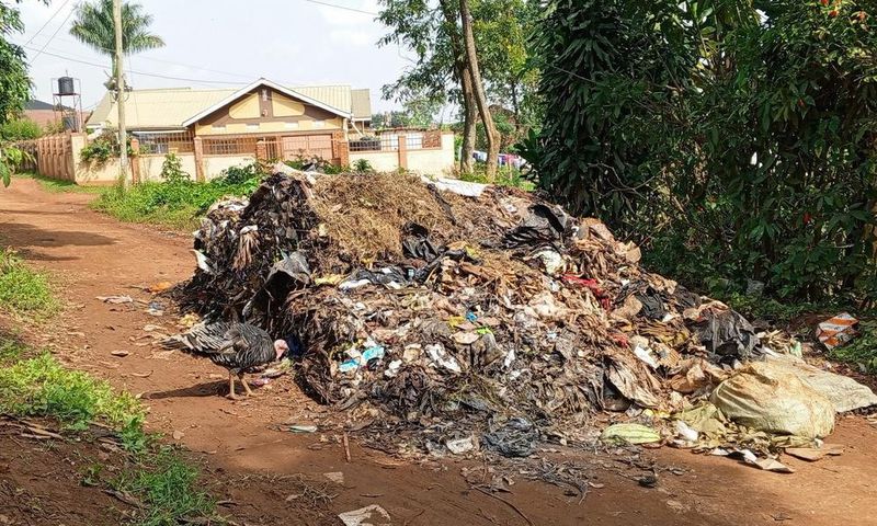 A truckload of garbage dumped in the middle of the road in Kisaasi (courtesy)