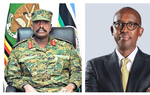 Gen Muhoozi Kainerugaba and his brother-in-law Odrek Rwabwogo