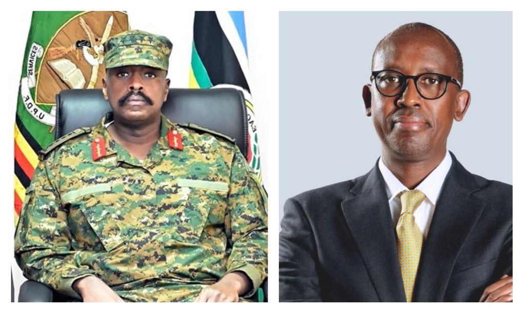 Gen Muhoozi Kainerugaba and his brother-in-law Odrek Rwabwogo