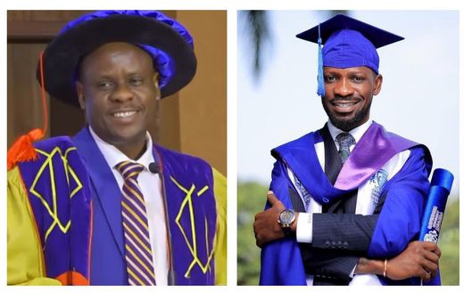Minister Balaam Barugahare congratulated Bobi Wine on his graduation